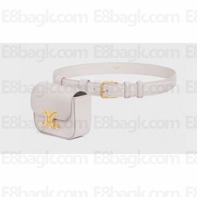 Celine BELT BAG TRIOMPHE BELT in SHINY CALFSKIN White 2023
