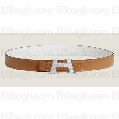 Hermes H Take Off belt buckle & Reversible leather strap 32 mm 12 2023