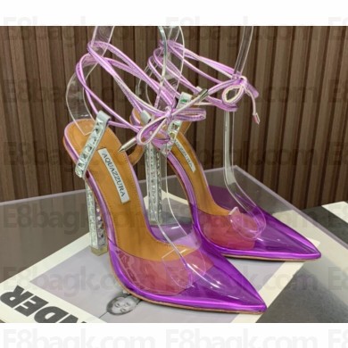 Aquazzura Heel 11.5cm Rock Chic PVC Pumps Purple 2023