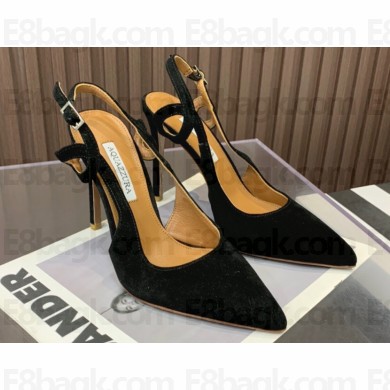 Aquazzura Heel 10.5cm Serpentine slingback pumps Black 2023