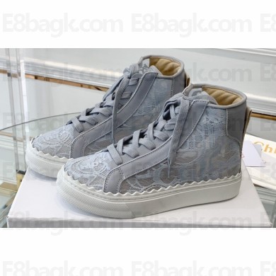Chloe Lace Lauren high-top sneakers Gray 2023