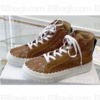 Chloe Lace Lauren high-top sneakers Brown 2023