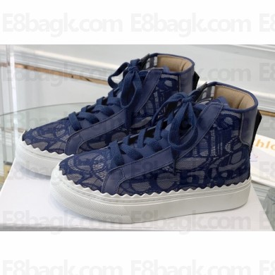 Chloe Lace Lauren high-top sneakers Blue 2023