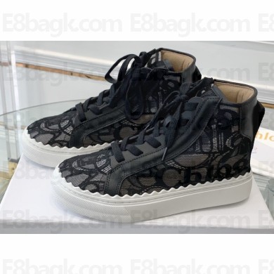 Chloe Lace Lauren high-top sneakers Black 2023