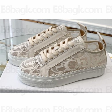 Chloe Lace Lauren low-top sneakers Creamy 2023