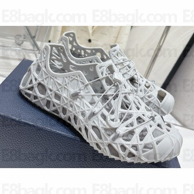Dior Warp Men's Sandals White Cosmo Rubber with Warped Cannage Motif 2023