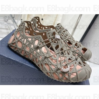Dior Warp Men's Sandals Khaki Cosmo Rubber with Warped Cannage Motif 2023