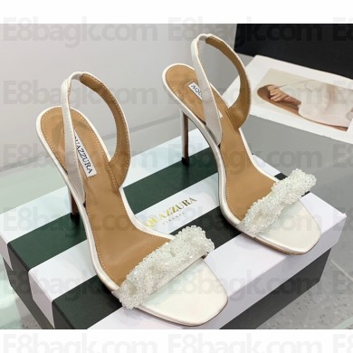 Aquazzura Heel 10.5cm Chain Of Love Sandals White 2023