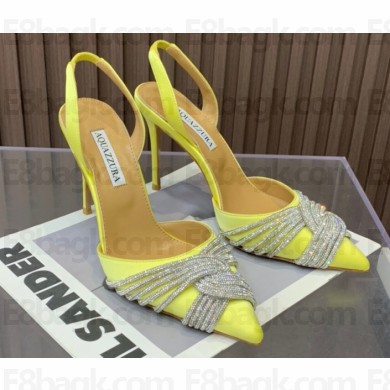 Aquazzura Heel 10.5cm Gatsby Sling Satin Slingback Yellow 2023