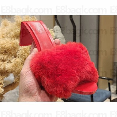 Balenciaga Heel 6.5cm feather-detail mules sandals Red 2023