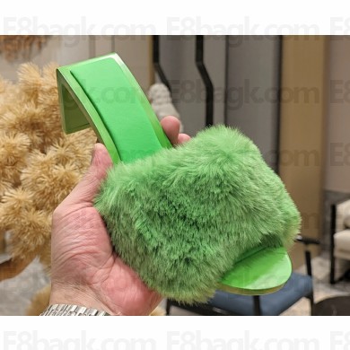 Balenciaga Heel 6.5cm feather-detail mules sandals Green 2023