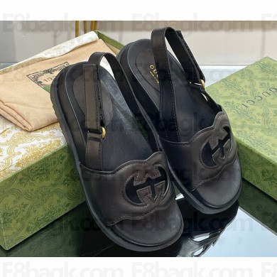 Gucci Interlocking G cut-out sandals 738687 Black 2023