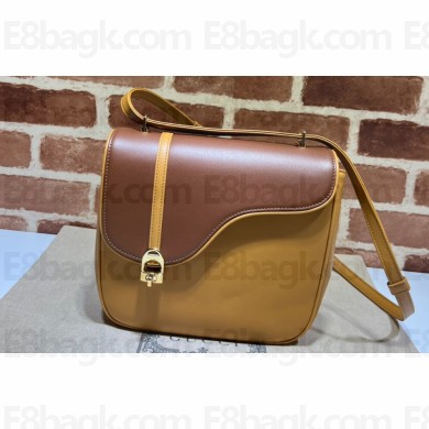 Gucci Equestrian inspired shoulder bag 740988 Brown/Yellow 2023