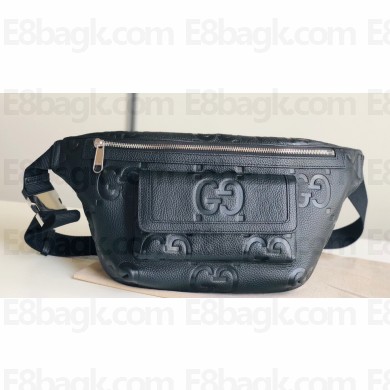 Gucci Leather Jumbo GG belt Bag 645093 Black 2023