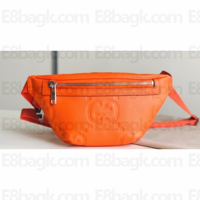 Gucci Leather Jumbo GG Small belt Bag 658582 Orange 2023