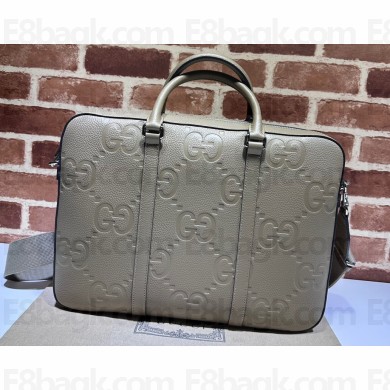Gucci Leather Jumbo GG briefcase Bag 658573 Taupe 2023