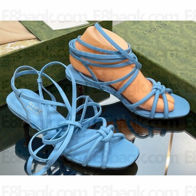 Gucci Low Heel strappy sandals with bamboo 746035 Blue 2023
