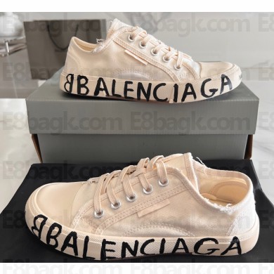 Balenciaga Paris Low Top Graffiti Women/Men Sneakers in destroyed cotton and rubber 05 2023