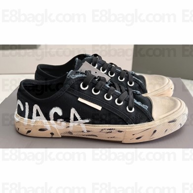 Balenciaga Paris Low Top Graffiti Women/Men Sneakers in destroyed cotton and rubber 03 2023