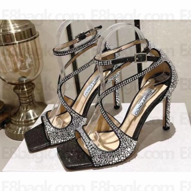 Jimmy Choo Heel 10cm Azia Sandals with Crystals 07 2023
