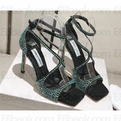 Jimmy Choo Heel 10cm Azia Sandals with Crystals 09 2023