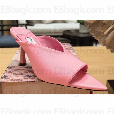 Jimmy Choo Heel 8.5cm Maryanne Mules Satin Pink 2023