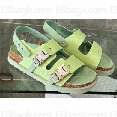 DIOR by BIRKENSTOCK Milano Women/Men Sandals in Nubuck Calfskin Green 2023