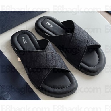 Dior Alias Men's Sandals in Oblique Jacquard Black 2023