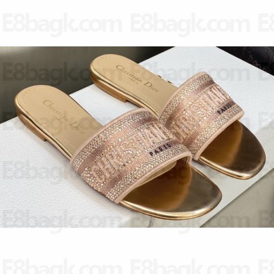 Dior Dway Flat Slides in Embroidered Cotton 33 2023