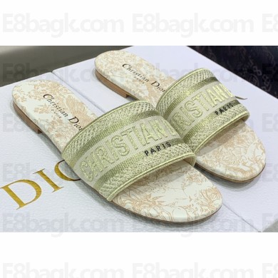 Dior Dway Flat Slides in Embroidered Cotton 11 2023