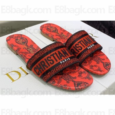 Dior Dway Flat Slides in Embroidered Cotton 09 2023