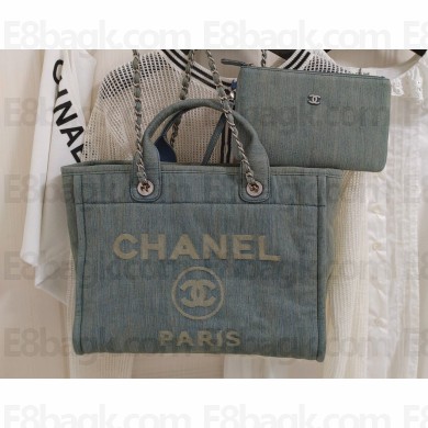 Chanel Deauville Medium Shopping Bag Washed Denim 2023