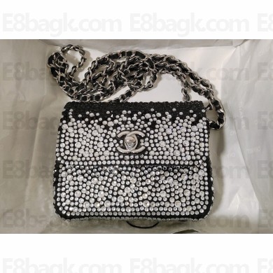 Chanel Crystals Mini Flap Bag Black 2023