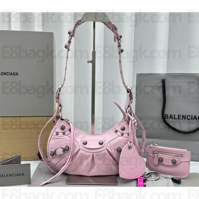 Balenciaga Le Cagole XS Shoulder Bag in Arena lambskin Light Pink