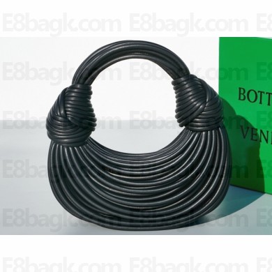 Bottega Veneta Mini Jodie tubular leather top handle Bag Black