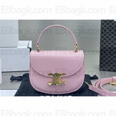 Celine Mini besace triomphe Bag in SHINY CALFSKIN Pink