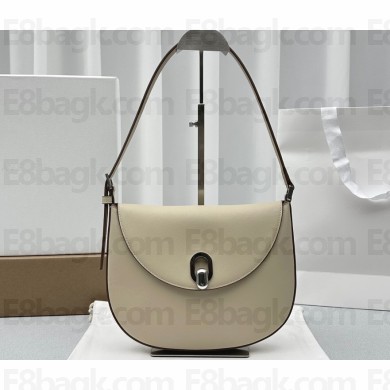 Savette Small Tondo Hobo Bag in Leather 1861 Beige