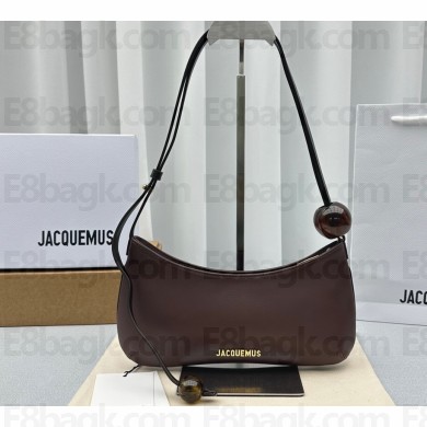 Jacquemus Le Bisou Perle Beaded shoulder bag Brown