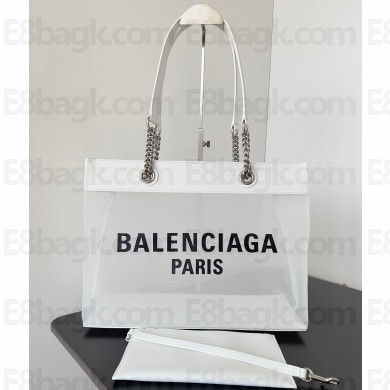 Balenciaga Duty Free Medium Tote Bag in mesh White