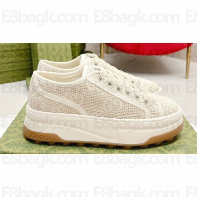 Gucci Heel 5.3cm GG canvas Low top Women/Men Sneakers 01 2023