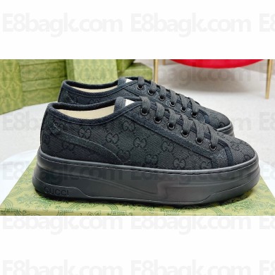 Gucci Heel 5.3cm GG canvas Low top Women/Men Sneakers 04 2023