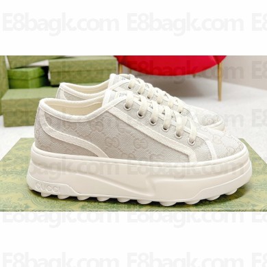 Gucci Heel 5.3cm GG canvas Low top Women/Men Sneakers 06 2023