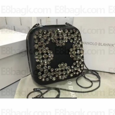 Manolo Blahnik Hangi Swarovski Silk Square Clutch Bag 01