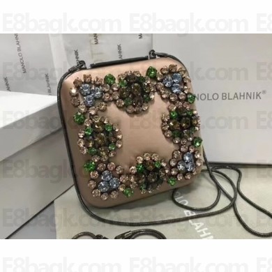 Manolo Blahnik Hangi Swarovski Silk Square Clutch Bag 05