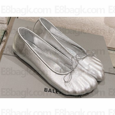 Balenciaga Anatomic Ballerinas in metallized calfskin Silver 2023