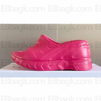 Givenchy Heel 10cm Platform 4.5cm Marshmallow wedge sandals in rubber Fuchsia 2023