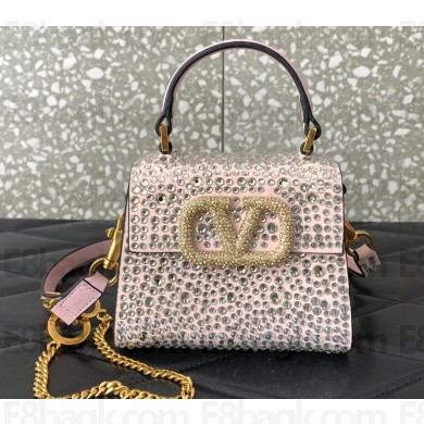 Valentino VSLING micro handbag Light Pink WITH SPARKLING EMBROIDERY 2023