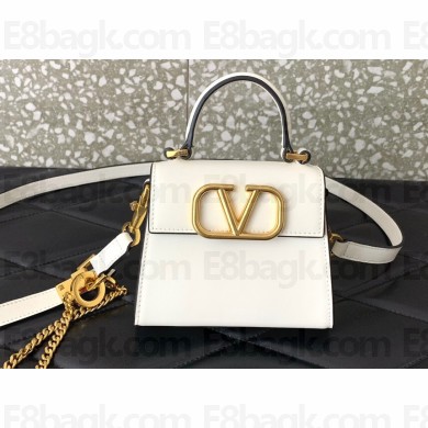 Valentino VSLING micro handbag in Calfskin White 2023