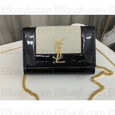 Saint Laurent small kate Bag in smooth and shiny leather 742580 Black/Creamy