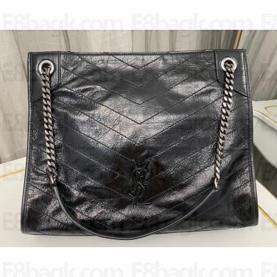Saint Laurent Niki Shopping Bag in Vintage Leather 577999 Black